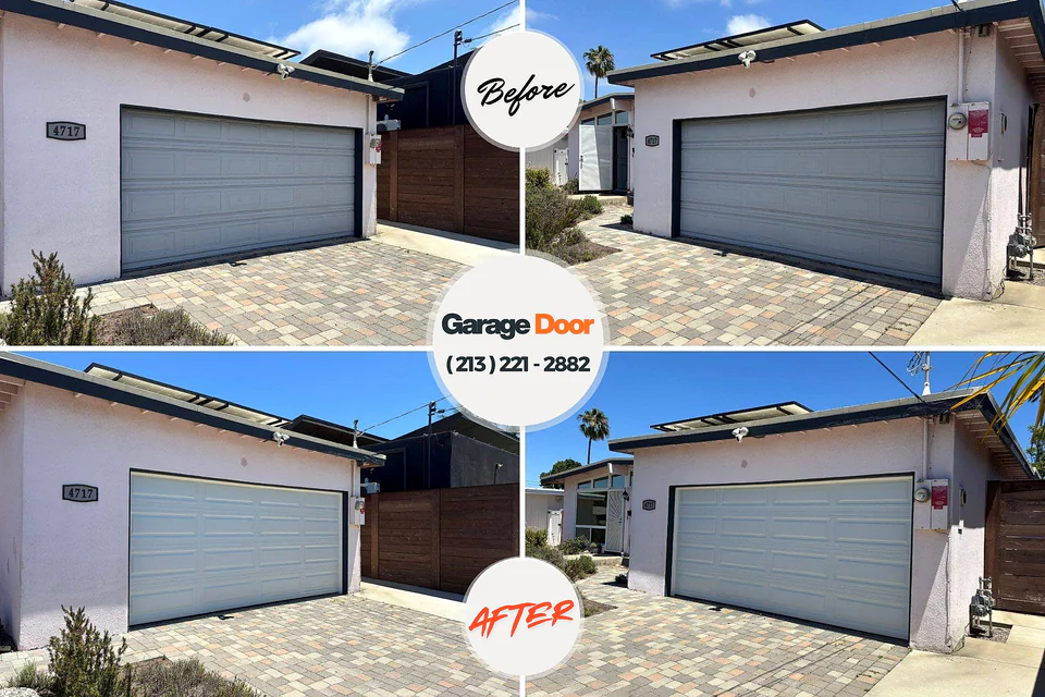 Before and after: garage door repair Falls City, OR